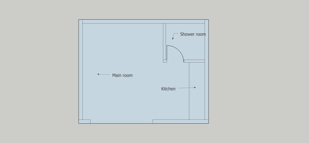 Positioning a cloakroom in a garden room