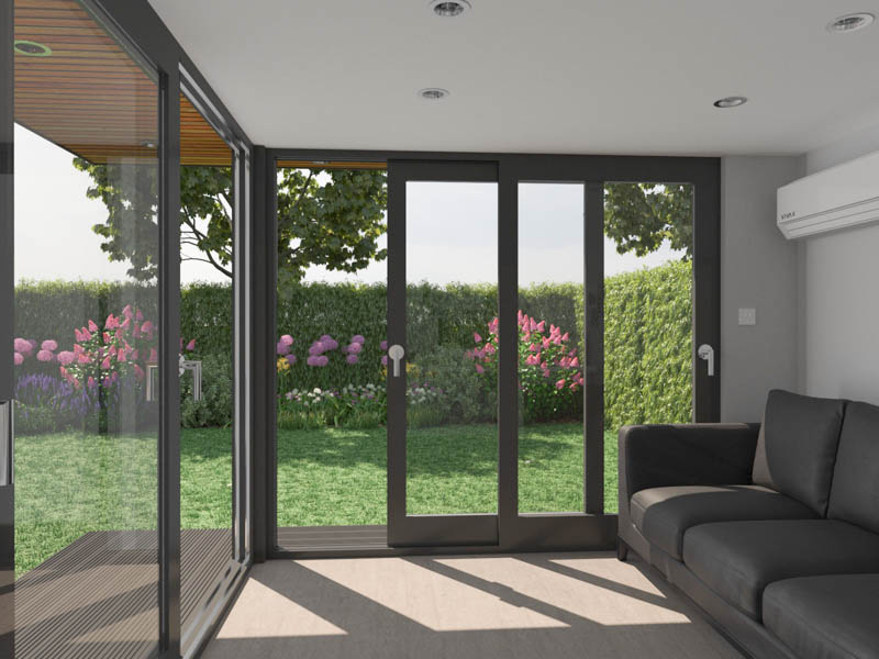Having doors and windows on different walls can create a cross flow of air in the room.
