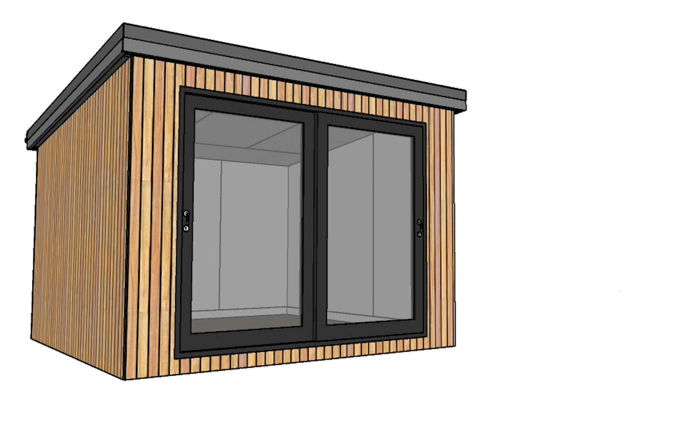 A 3D garden room model gives us much more detail than our sketch